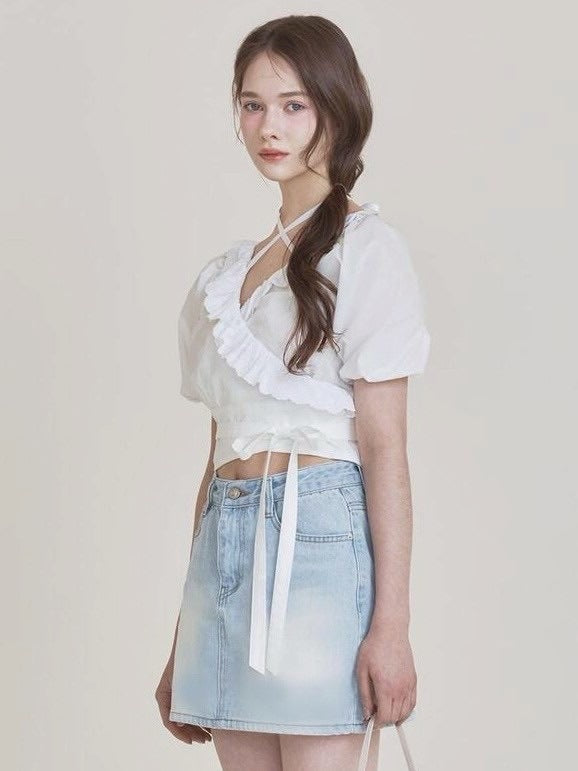 【NOTYOURROSE】Rosie wrap blouse