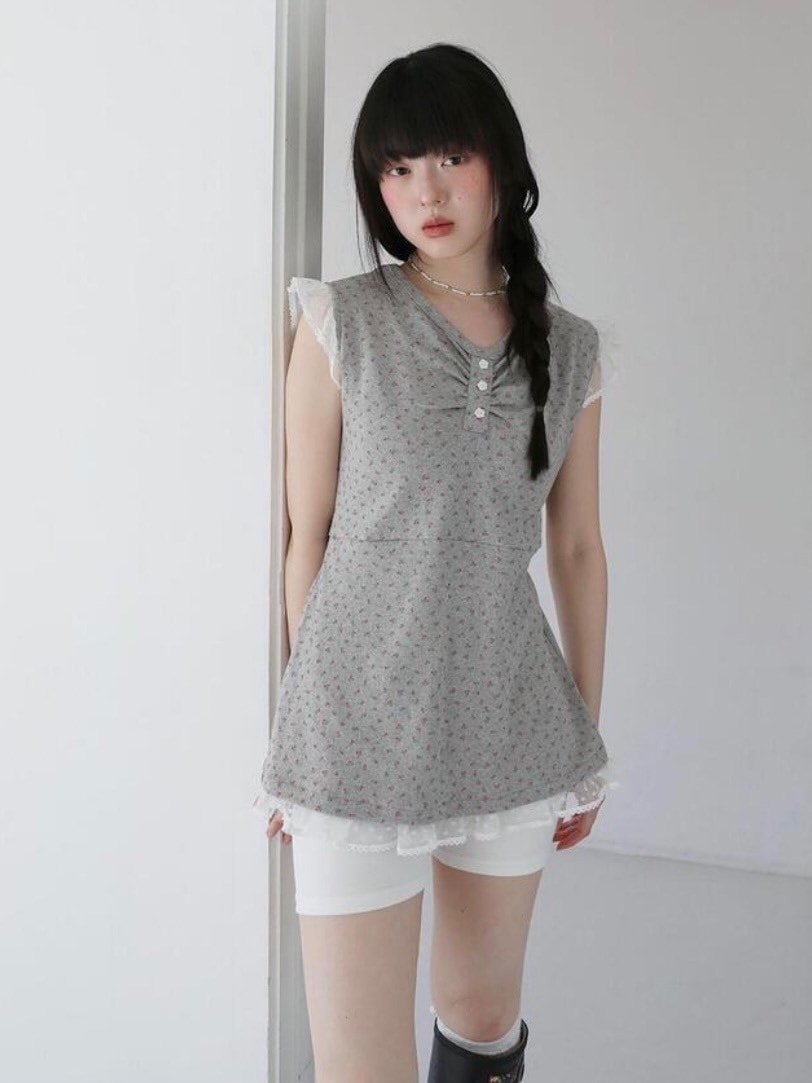 【Uglyshadow】FLOWER LACE SLEEVELESS