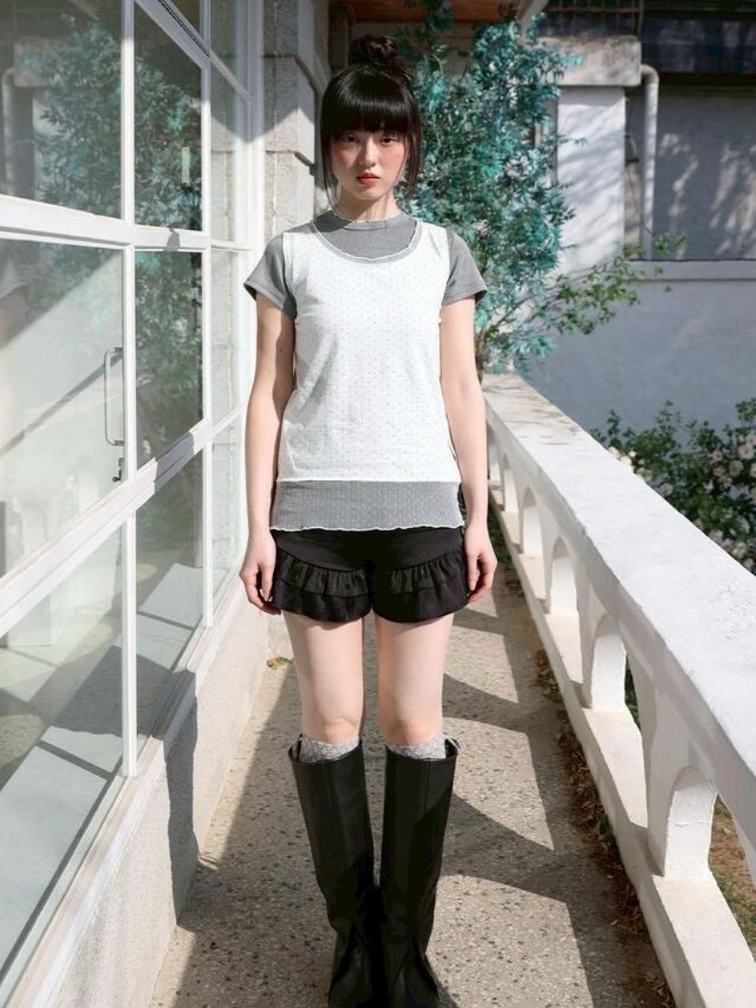 【Uglyshadow】SATIN RUFFLE PANTS