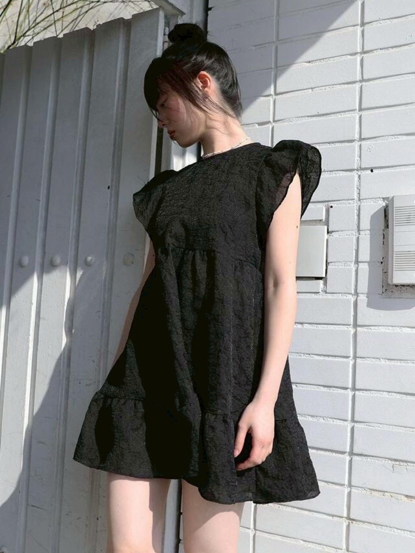 【Uglyshadow】FLOWER RUFFLE DRESS