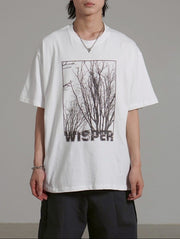 【Chikashitsu +】whisper tree t-shirt (3color) / 【チカシツプラス】ウィスパーツリープリント半袖Tシャツ