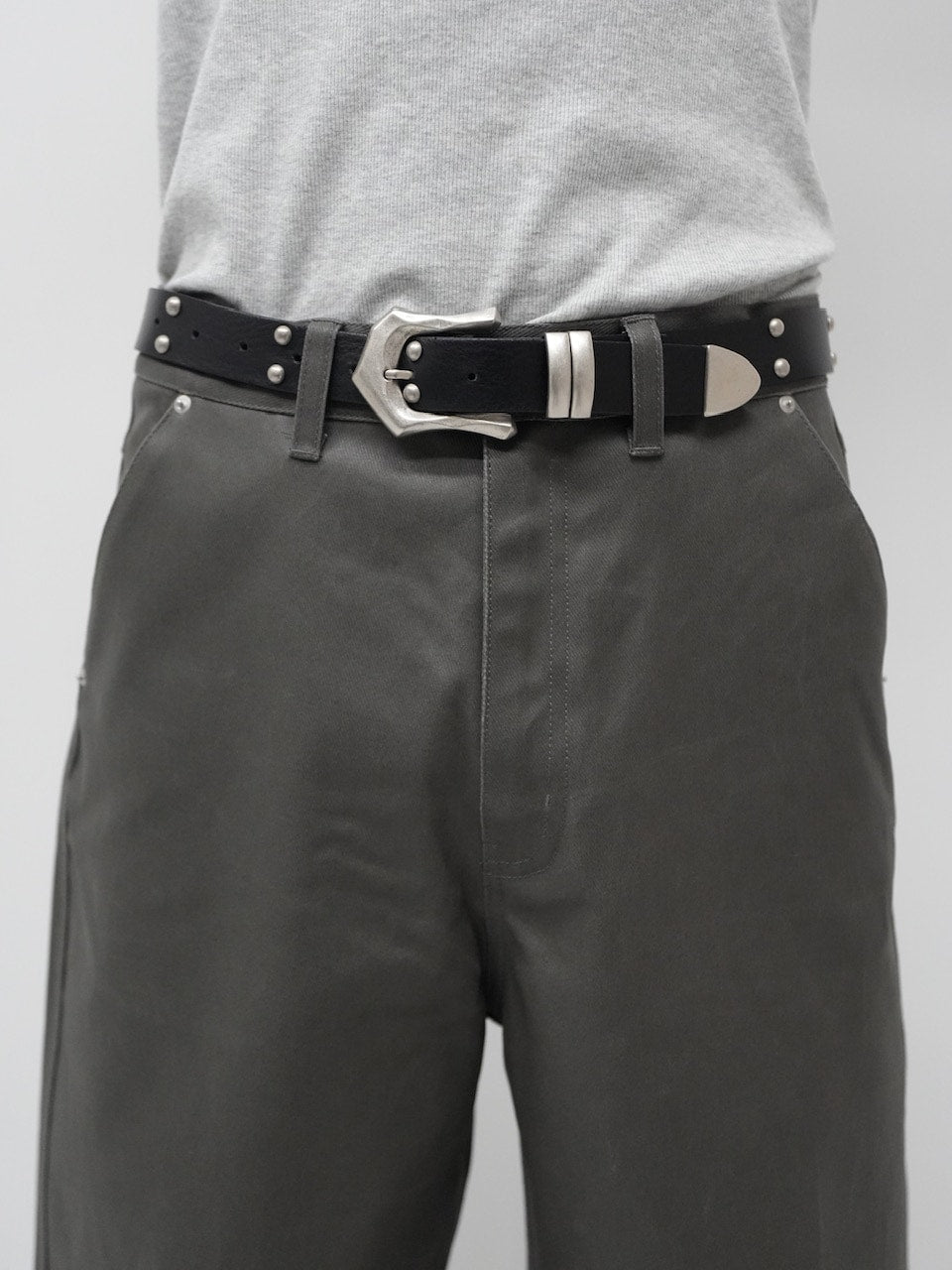 【CS】COATED WIDE DENIM PANTS (CHARCOAL)