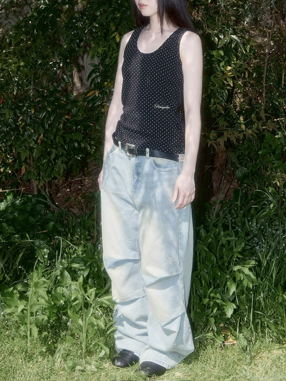 【FANCY CLUB】 Dot Button Sleeveless / 【ファンシークラブ】ドットボタンタンクトップ