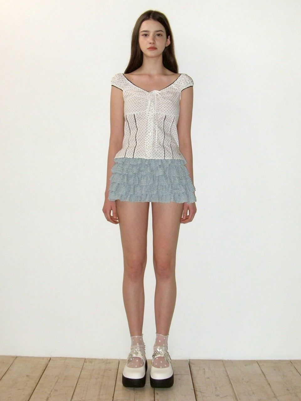 【CRANK】LACE CANCAN SKIRT PANTS