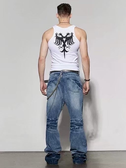 【DND4DES】MUSTACHE WASHED FLARED JEANS