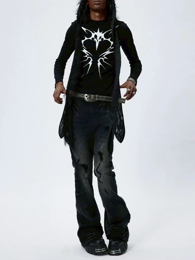 【DND4DES】ROUGH STRETCH FLARED JEANS