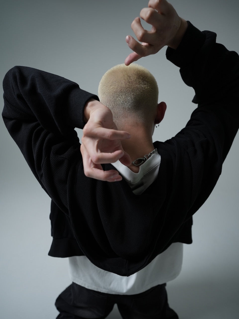 【CHIKASHITSU PLUS HIGH】Rust waffle zip up hoodie