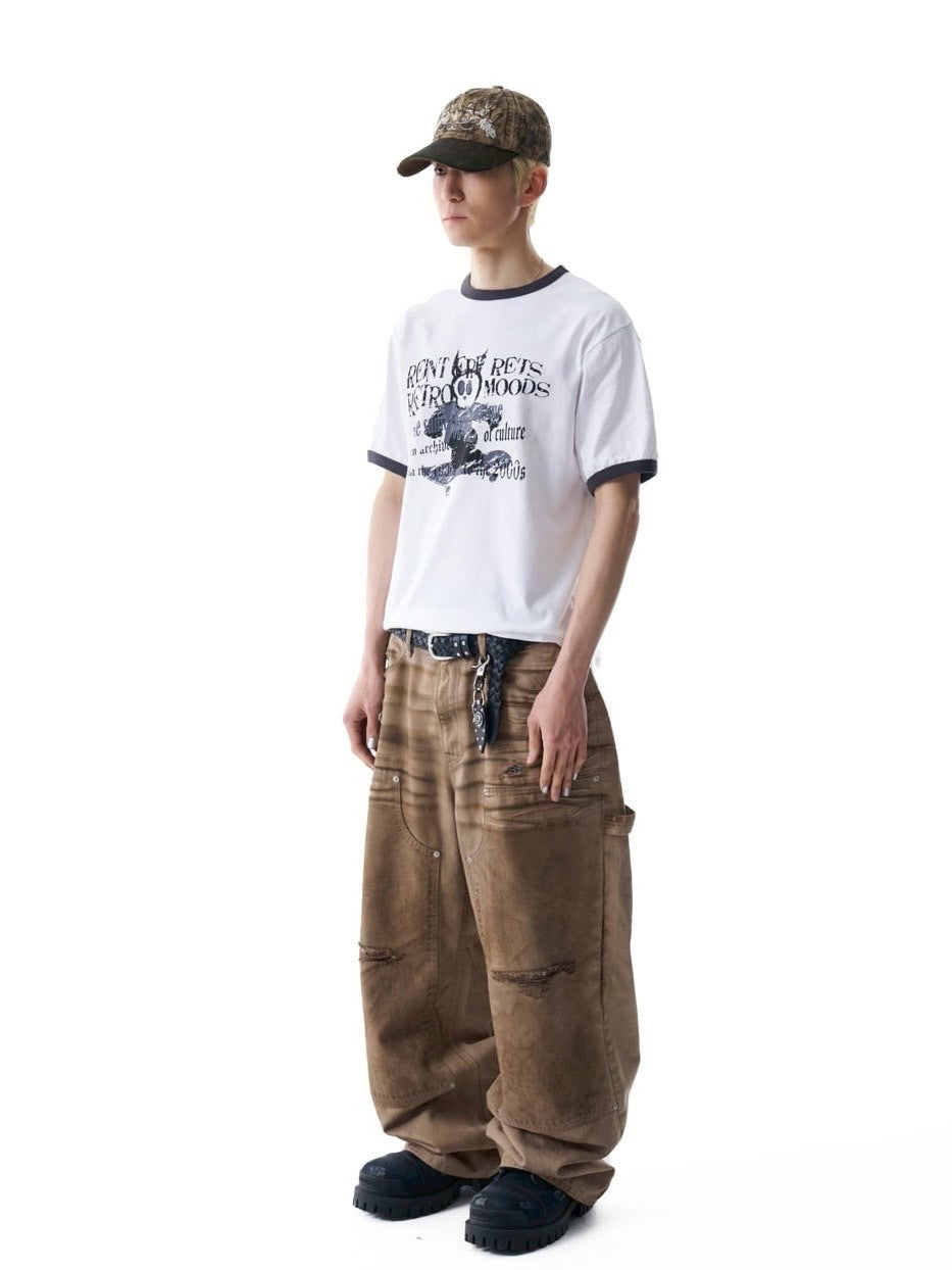 【AAKAM】Cracked Letter Ringer Top