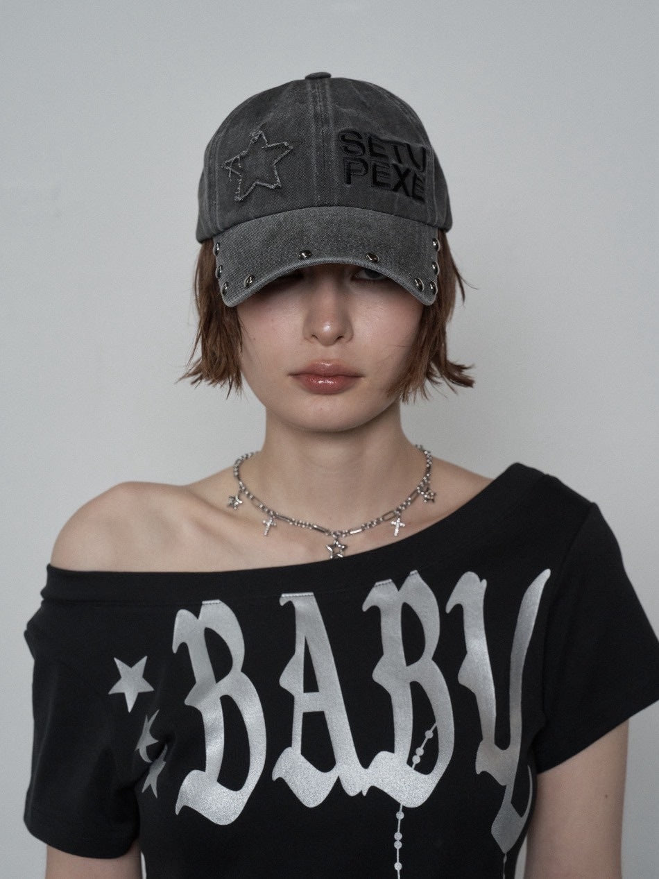 【SETUP‐EXE】STUDDED LOGO BALL CAP / 【セットアップエグゼ】スタッズロゴボールキャップ