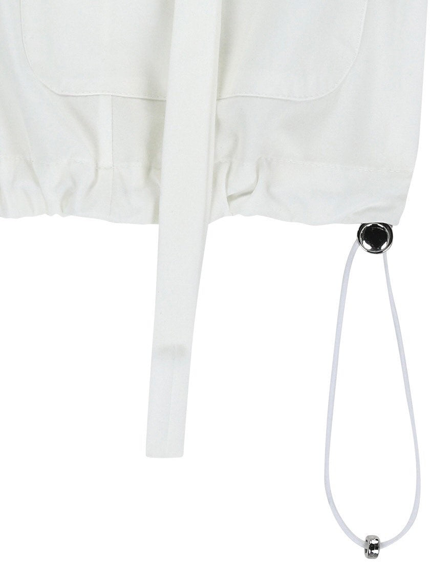 【TUOMIO】ROUND COLLAR NYLON ZIP-UP / 【トゥオミオ】ラウンドカラーナイロン半袖シャツジャケット