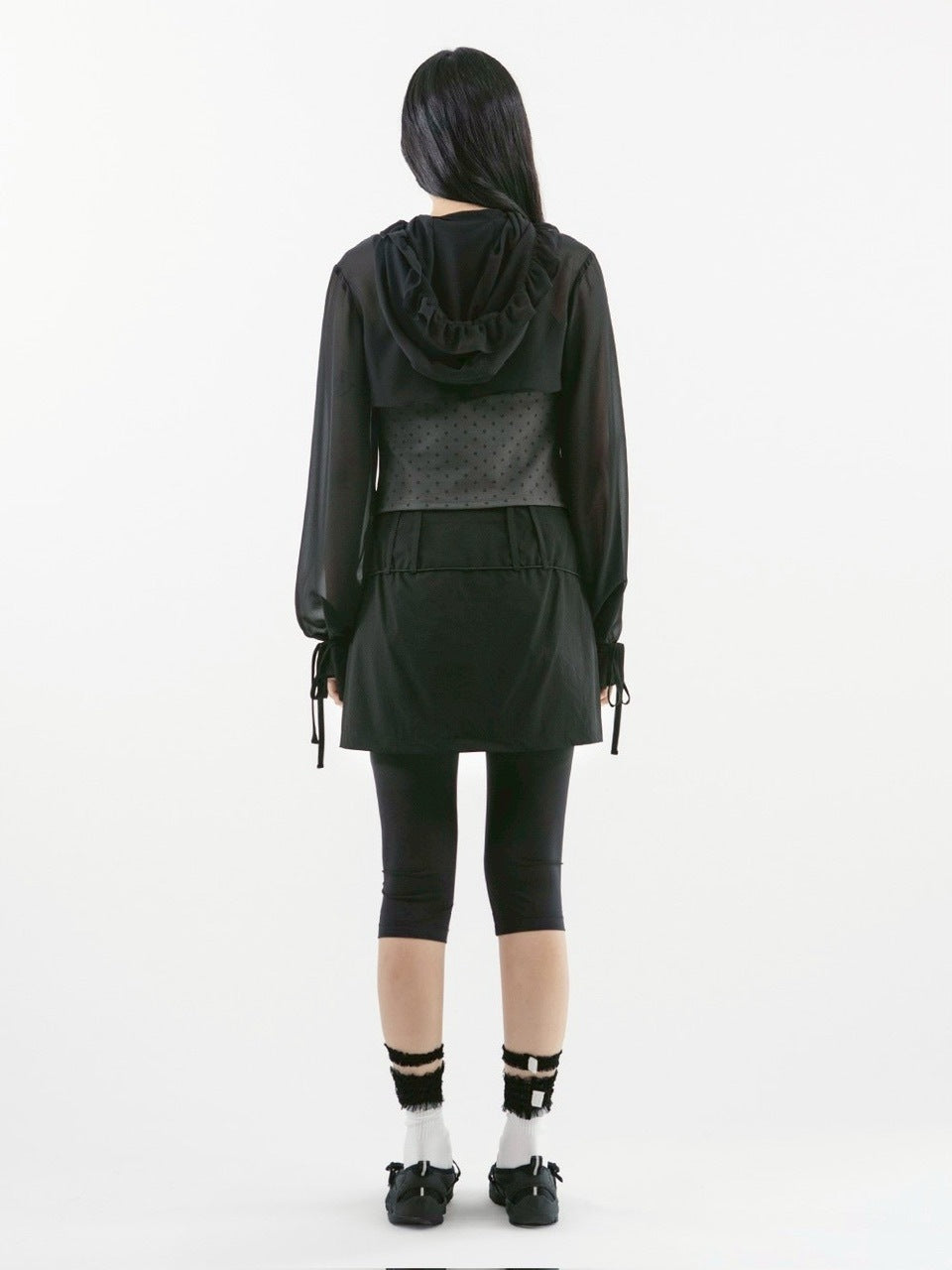 【TUOMIO】CHIFFON HOODED BOLERO / 【トゥオミオ】シフォンフードボレロ