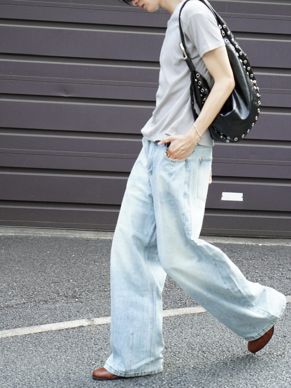 東京店WEB限定受注制【Chikashitsu +】barrel leg jeans