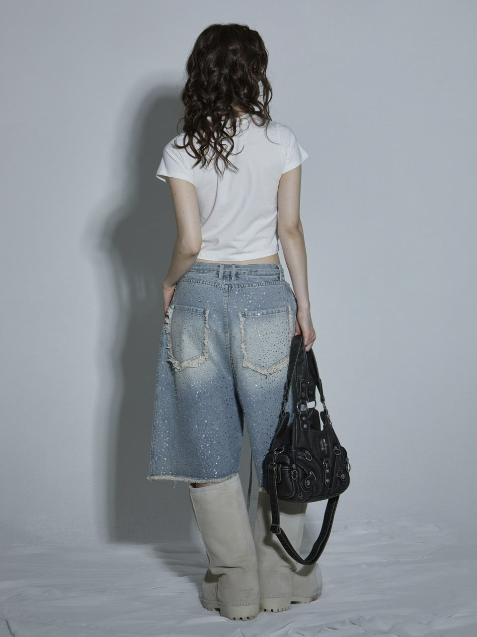 【GATELESS】HEART GRAPHIC PRINT CROPPED T-SHIRT / 【ゲートレス】ハートグラフィックプリントクロップド半袖Tシャツ