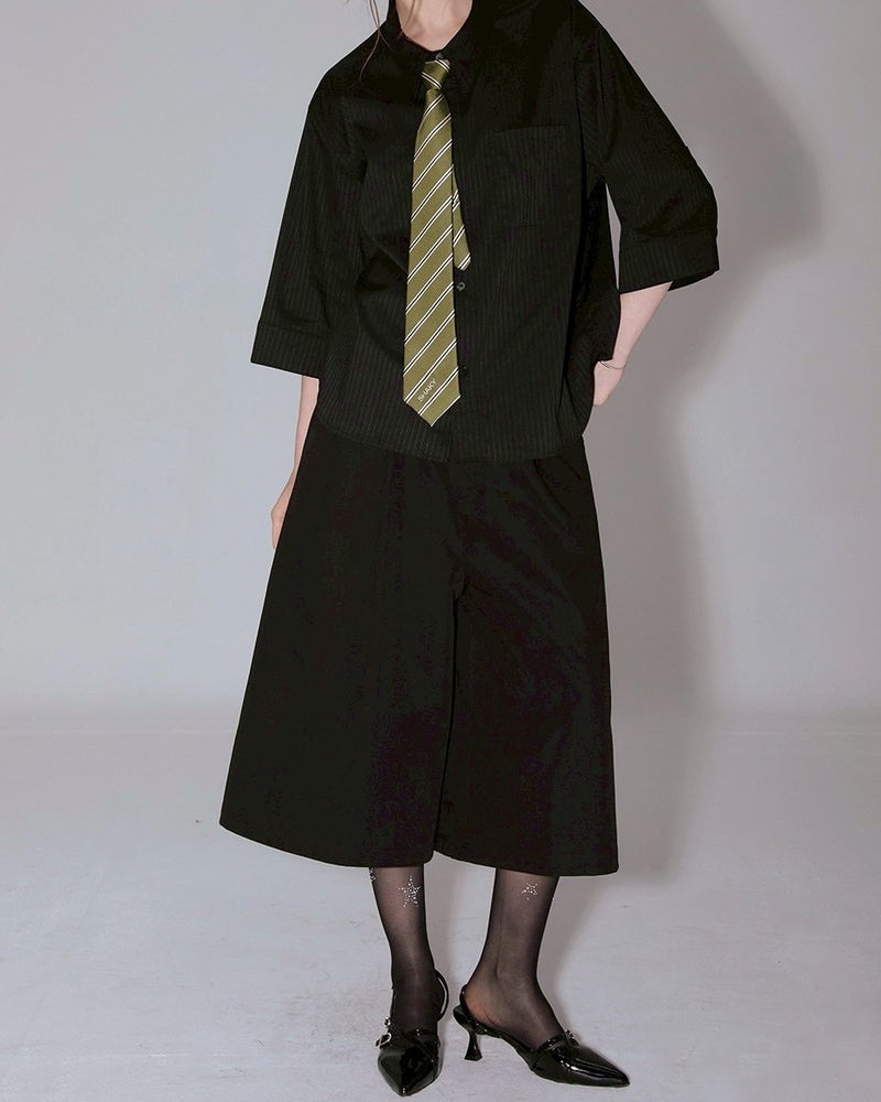 【ESC STUDIO】shaky tie chil shirt/ 【イーエスシーステュディオ】シェイキータイチル半袖シャツ