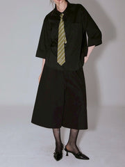 【ESC STUDIO】shaky tie chil shirt/ 【イーエスシーステュディオ】シェイキータイチル半袖シャツ