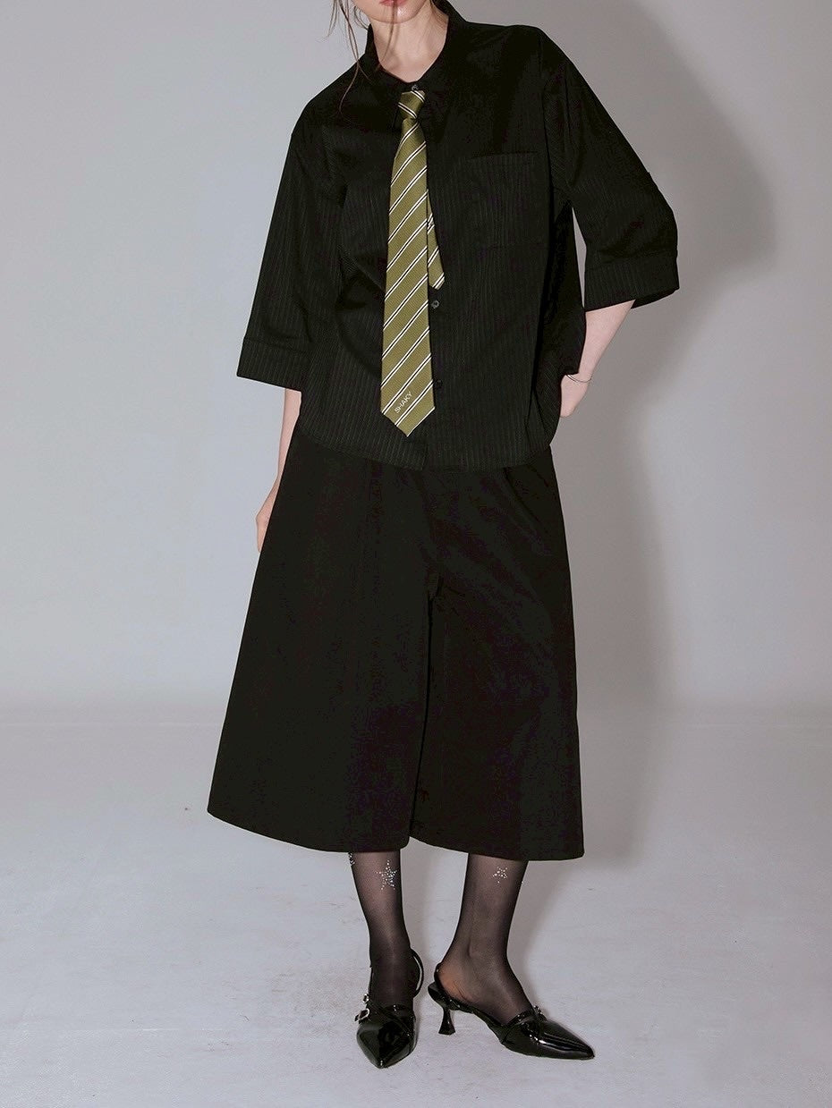 【ESC STUDIO】shaky tie chil shirt/ 【イーエスシーステュディオ】シェイキータイチル半袖シャツ