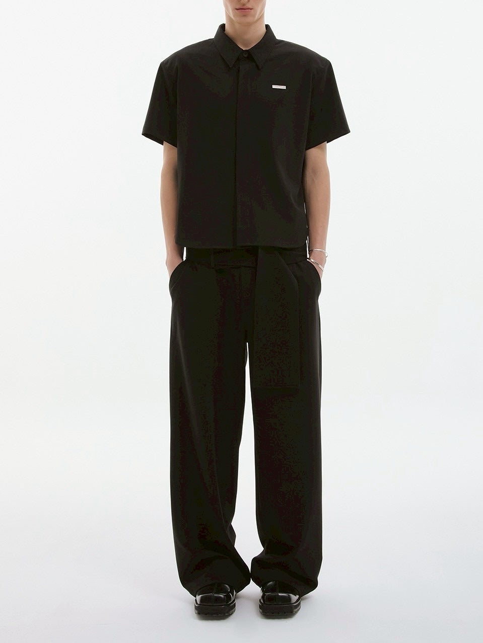 【ESC STUDIO】spacious belt pants/ 【イーエスシーステュディオ】スペイシャスベルトパンツ