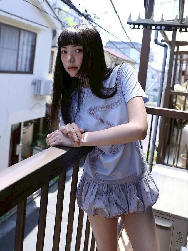 【Uglyshadow】DOTTED PUMPKIN SKIRT PANTS / 【アグリーシャドウ】ドットパンプキンミニスカートパンツ