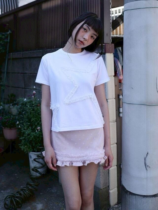 【Uglyshadow】 MESH STAR RUFFLE MINI SKIRT / 【アグリーシャドウ】メッシュスターラッフルミニスカート