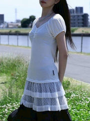 【Uglyshadow】DOTTED RUFFLE DRESS / 【アグリーシャドウ】ドットラッフルチュニック