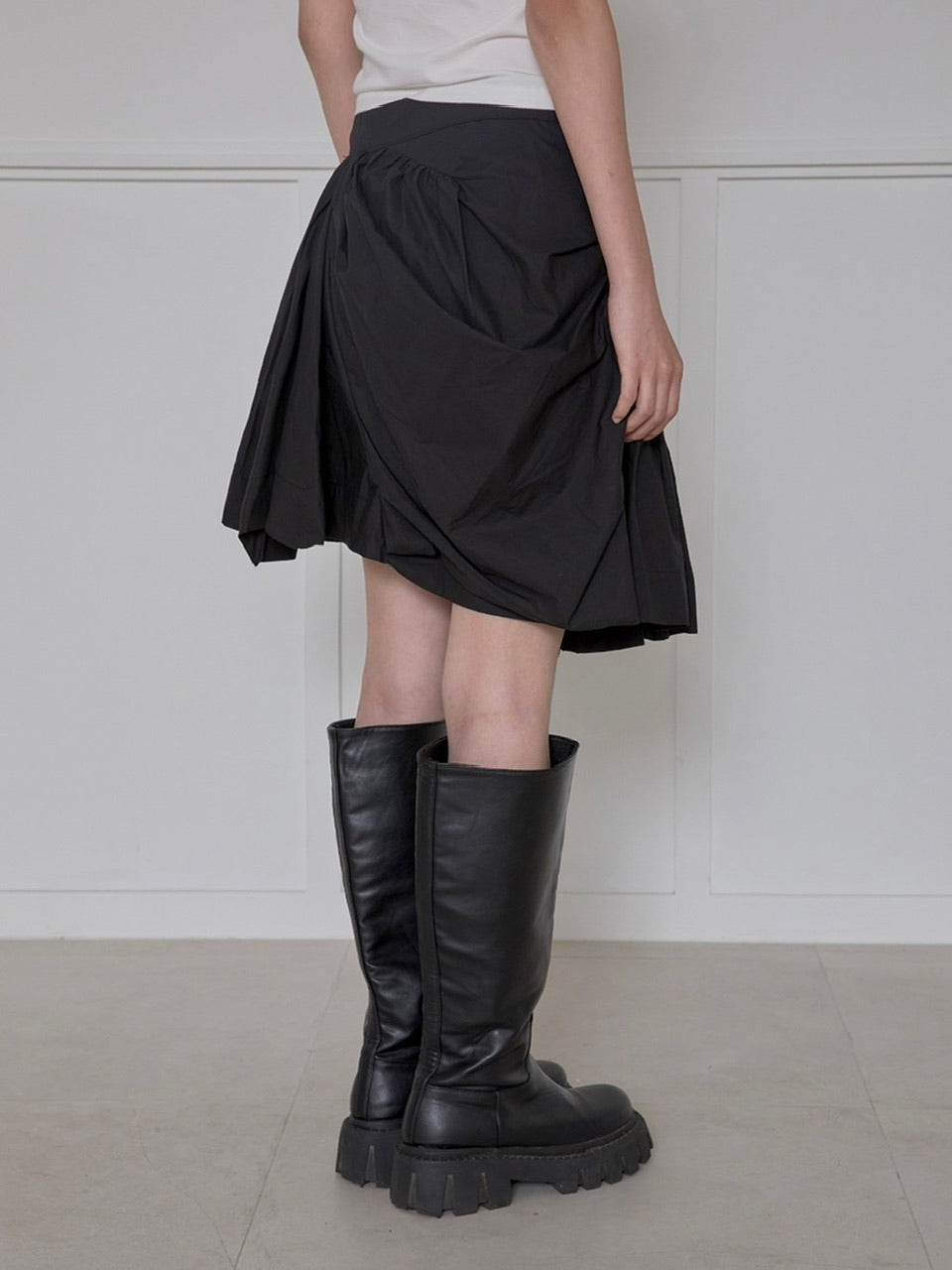 【FLAREUP】Asymmetrical Draped Layered Skirt