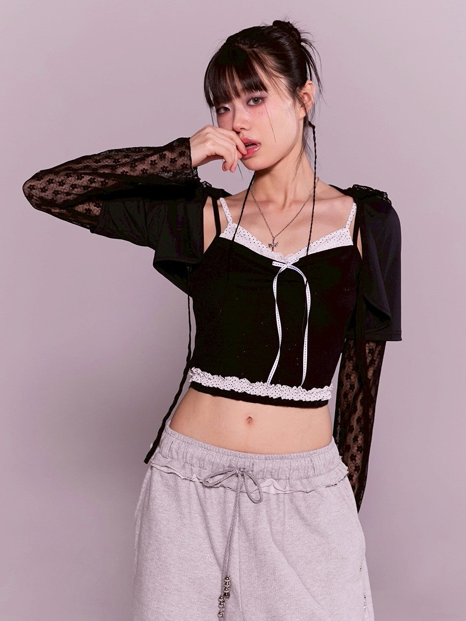 【CHERRYQUIRI】frill layered lace hoody cd