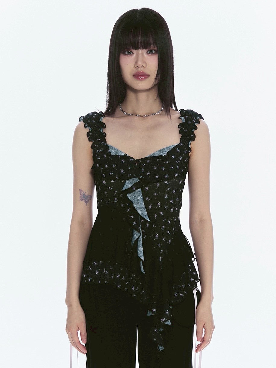 【CHERRYQUIRI】misty ruffle layered sleeveless