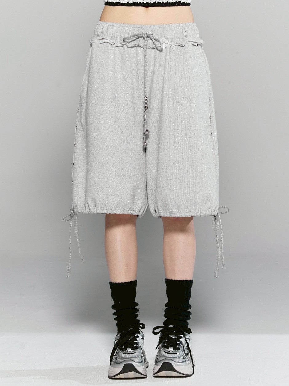 【CHERRYQUIRI】stud twinkle jogger bermuda pt