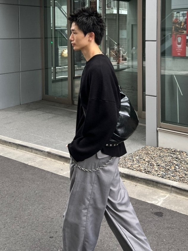 東京店WEB限定受注制【Chikashitsu +】damage waffle long sleeve tee / 【チカシツプラス】ダメージワッフル長袖Tシャツ (2color)