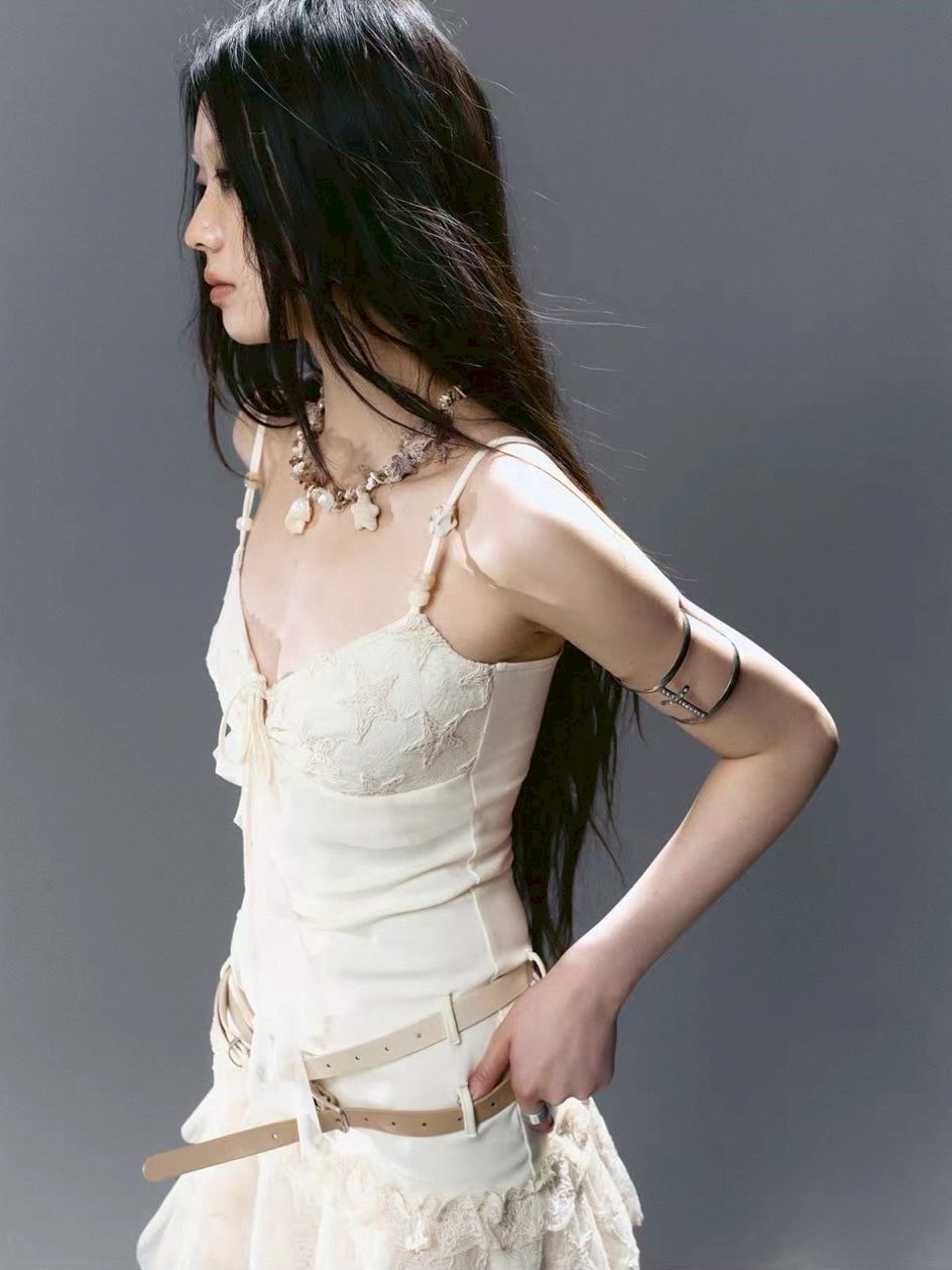 【Cest Nous】Belted Slip Dress / 【セヌー】ベルトフリルキャミワンピース