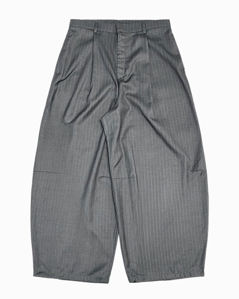 受注制【Chikashitsu +】draw cord stripe wide slacks / 【チカシツプラス】ドローコードストライプワイドスラックス (2color)