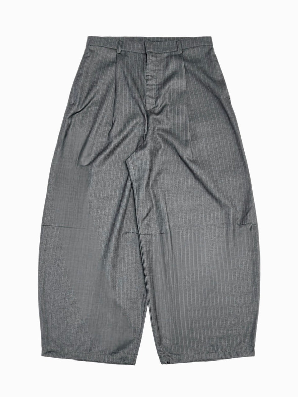 受注制【Chikashitsu +】draw cord stripe wide slacks / 【チカシツプラス】ドローコードストライプワイドスラックス (2color)
