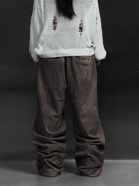 【Rosen Kreuz】EYELET EDGE Set-Up LAYERED SWEAT PANTS