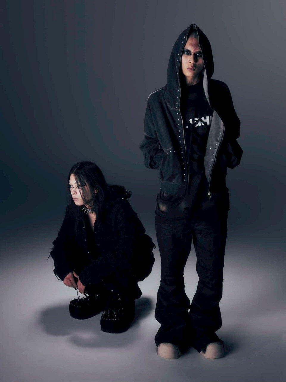 【DIG YOUR OWN GRAVE】FULLZIP STUDDED HOODIE /【ディグユアオウングレイブ】スタッズフルジップアップパーカー