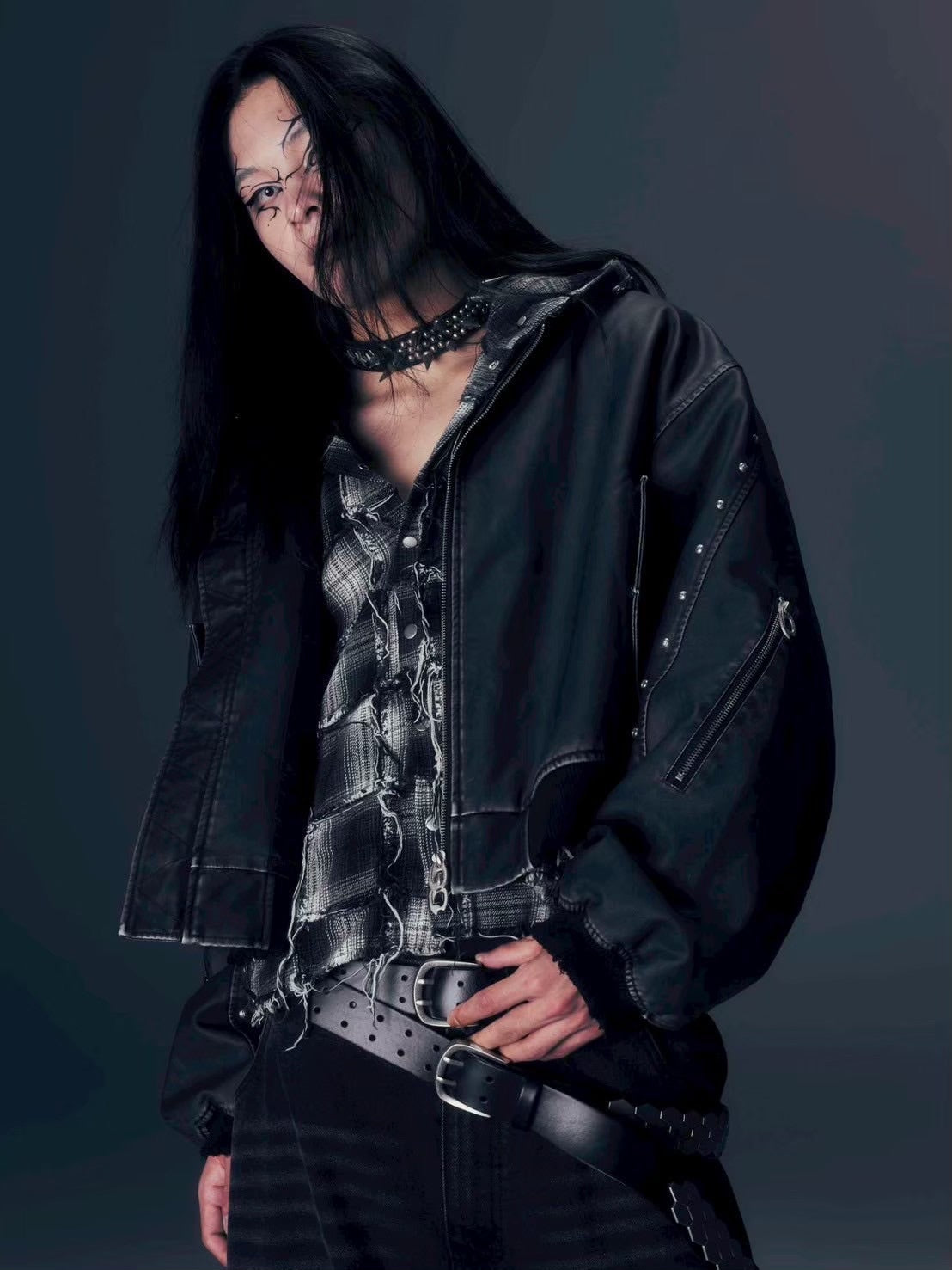 【DIG YOUR OWN GRAVE】TARNISH MA-1 /【ディグユアオウングレイブ】クロップスタッズエムエーワン