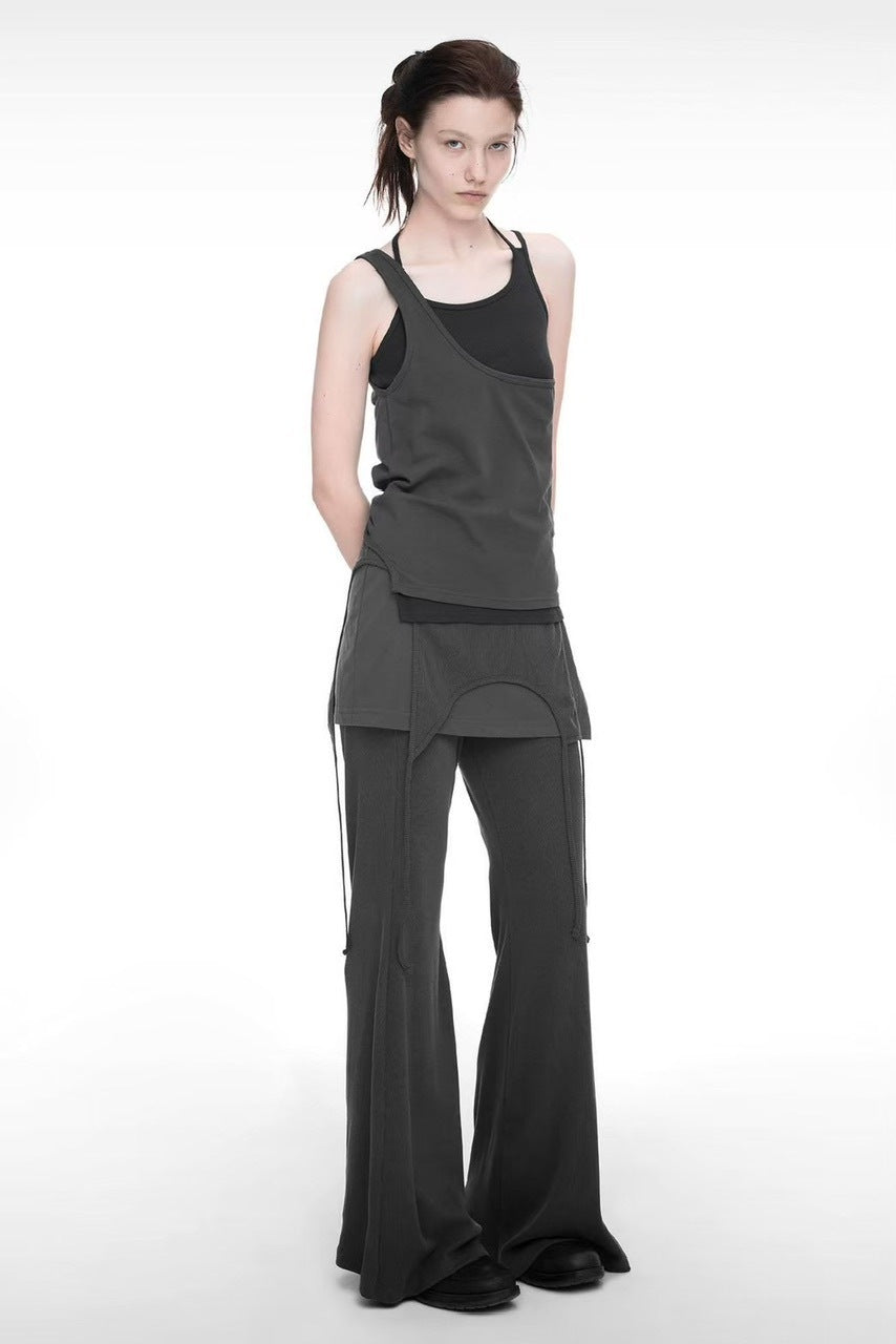 【NACHE】MIXED LAYERED SKIRT PANTS