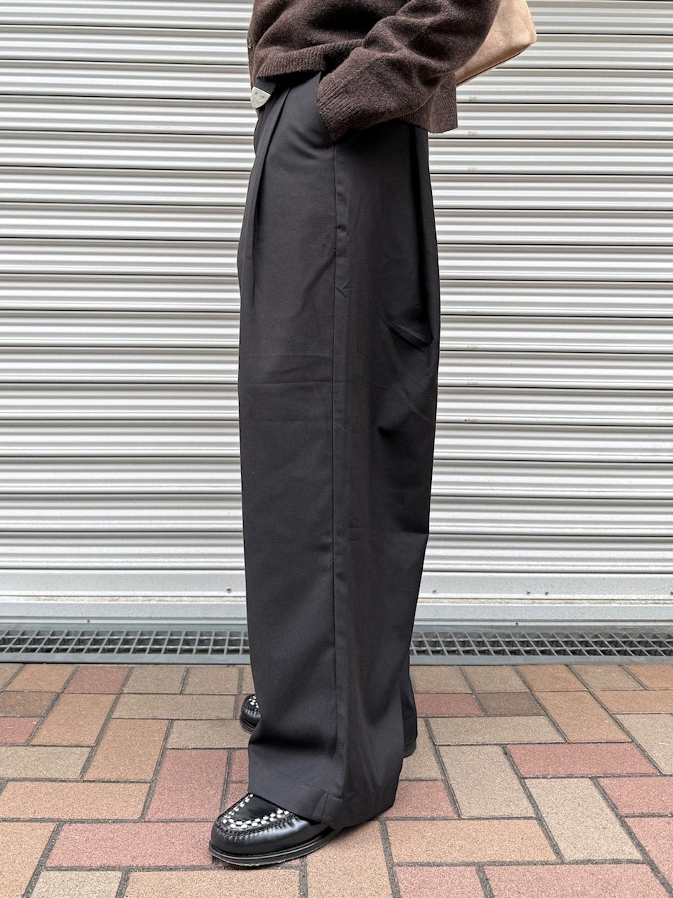 東京店WEB限定受注制【Chikashitsu +】wide tuck drape slacks / 【チカシツプラス】ワイドタックドレープスラックス (2color)