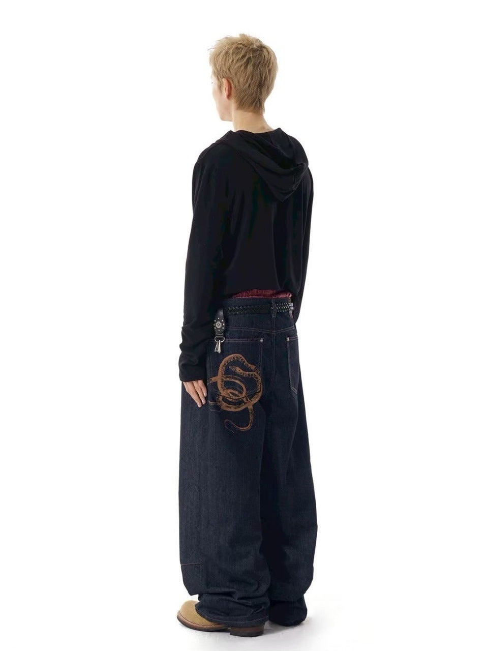 【AAKAM】Studded CROS2 Hooded Long Sleeve