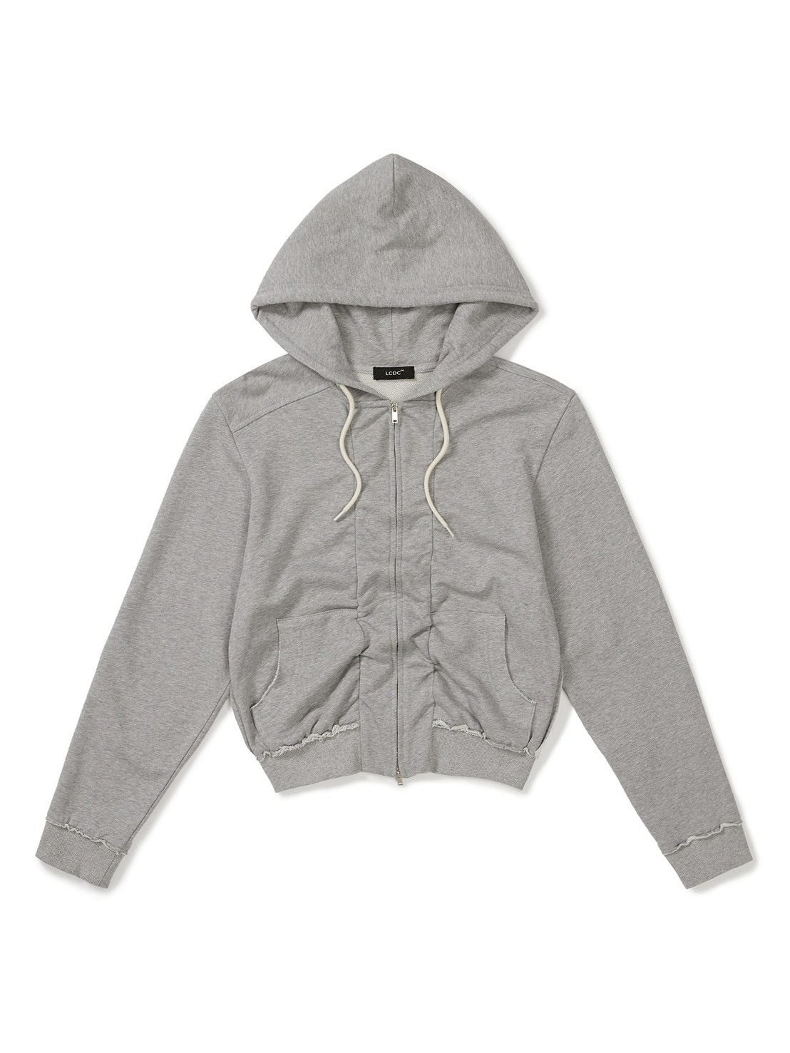 【LCDC】SHIRRING DETAIL ZIP-UP HOODIE / 【エルシーディーシー・ティーエム】シャーリングディティールジップアップパーカー