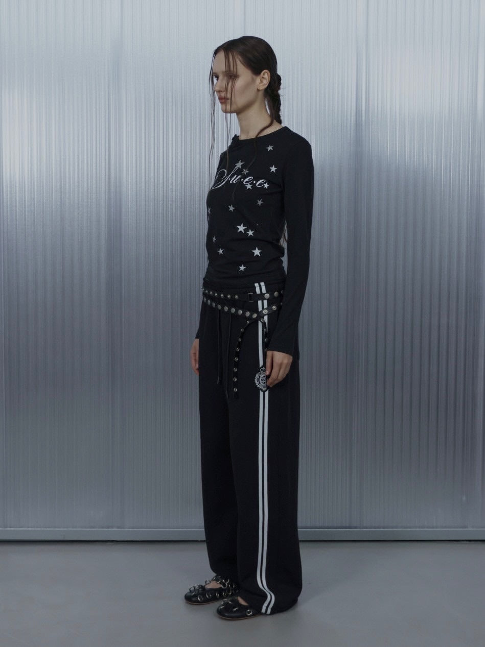 【SETUP‐EXE】STAR HENLEY NECK TOP / 【セットアップエグゼ】スターヘンリーネック長袖Ｔシャツ