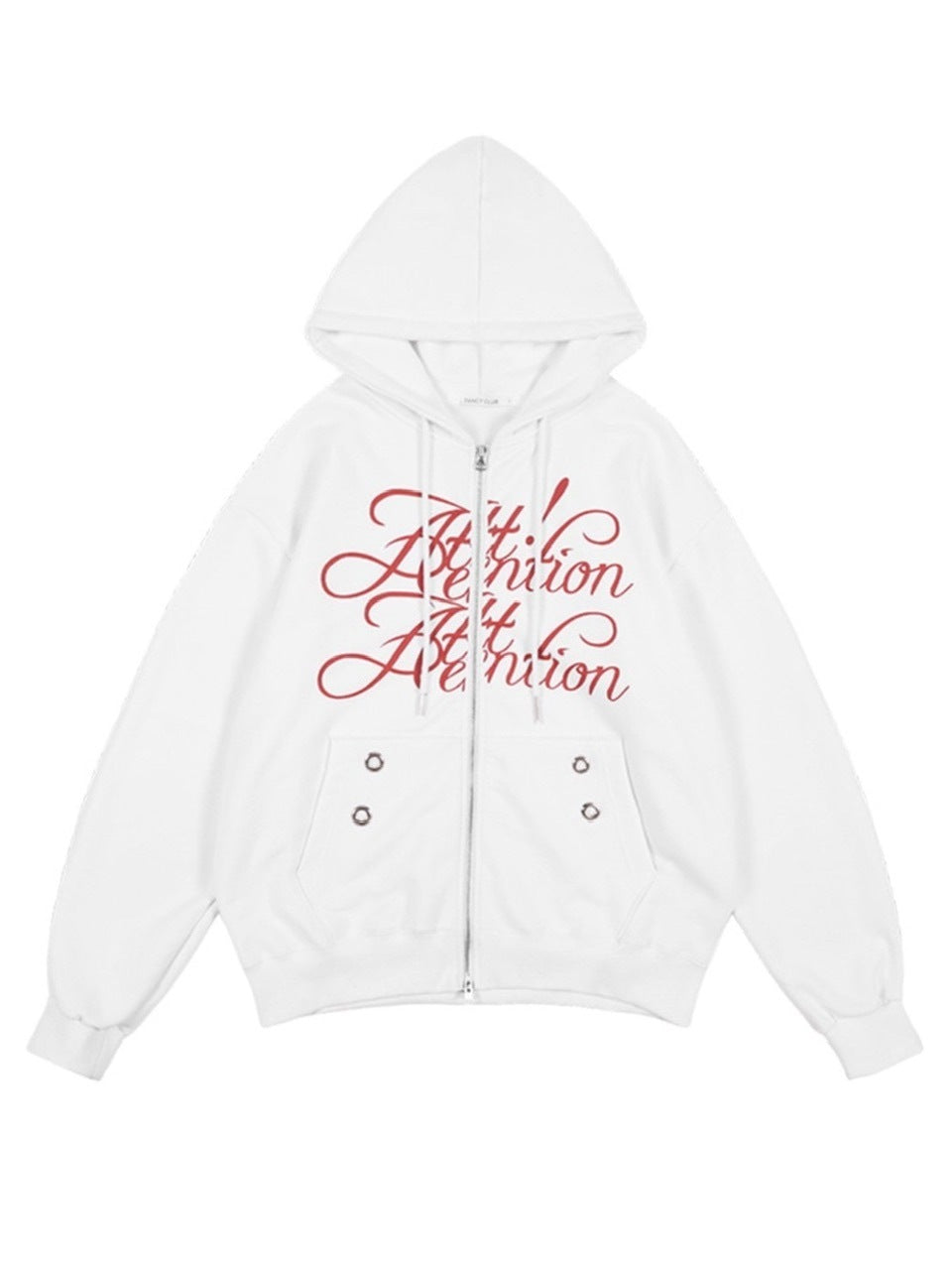 【FANCY CLUB】ATTENTION EYELET HOODED ZIP-UP / 【ファンシークラブ】アテンションアイレットジップアップパーカー