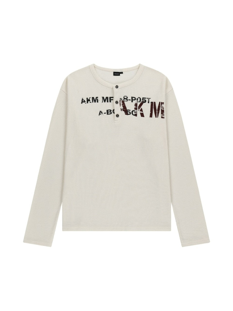 【AAKAM】Waffle Henry Neck Long Sleeve