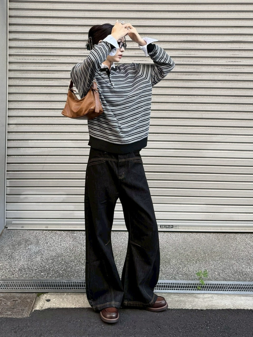 受注制【Chikashitsu +】cropped henry neck border knit / 【チカシツプラス】クロップドヘンリーネックボーダーニット (3color)