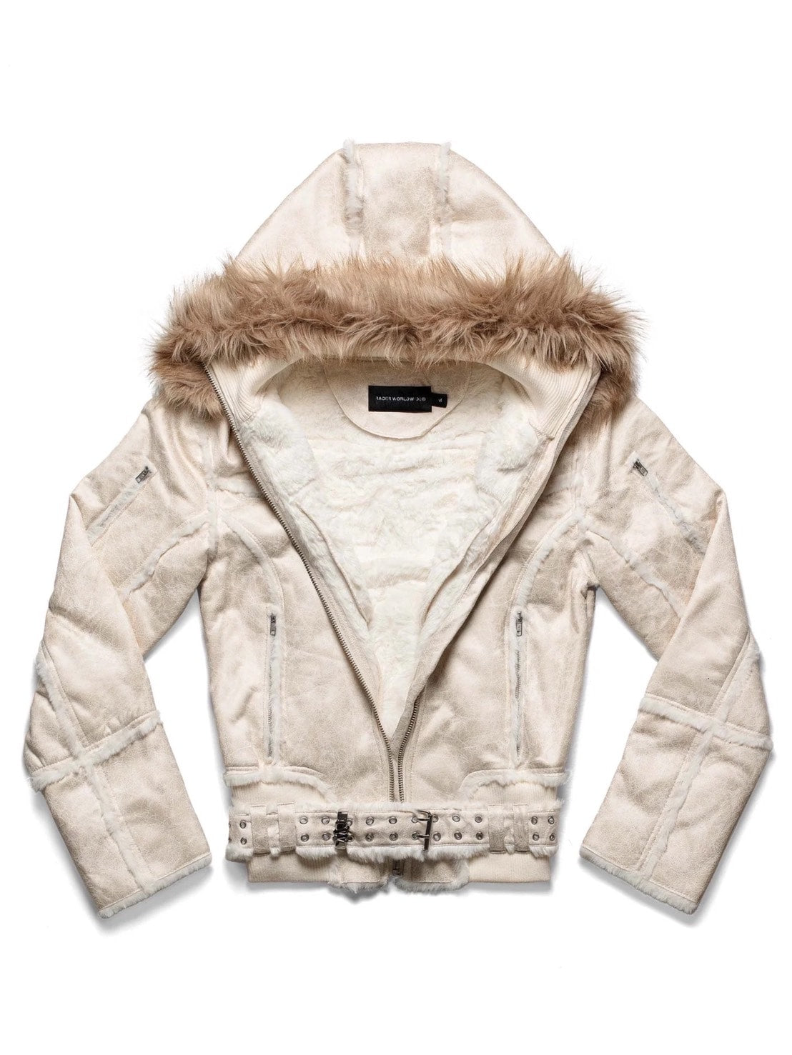 【RACER WORLDWIDE】Sheep Skin Jacket / 【レーサーワールドワイド】ベルテッドジップファージャケット