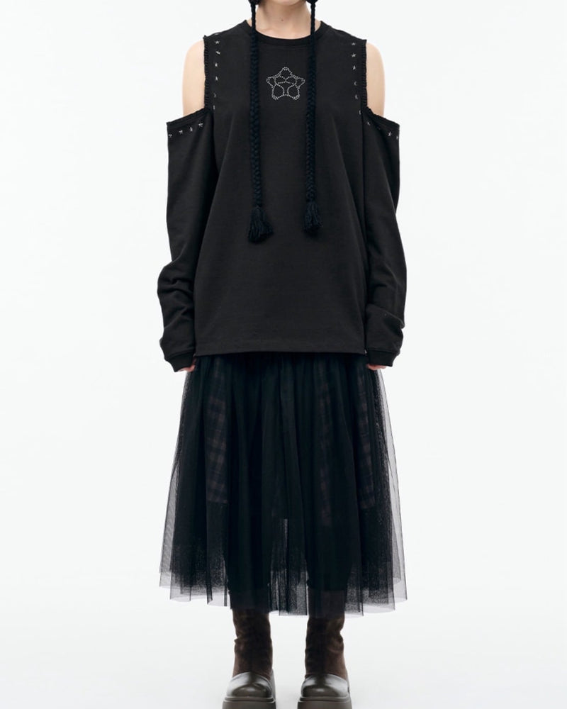 【TUOMIO】CUT-OUT LACE LONG SLEEVES / 【トゥオミオ】カットアウトレースロングスリーブ