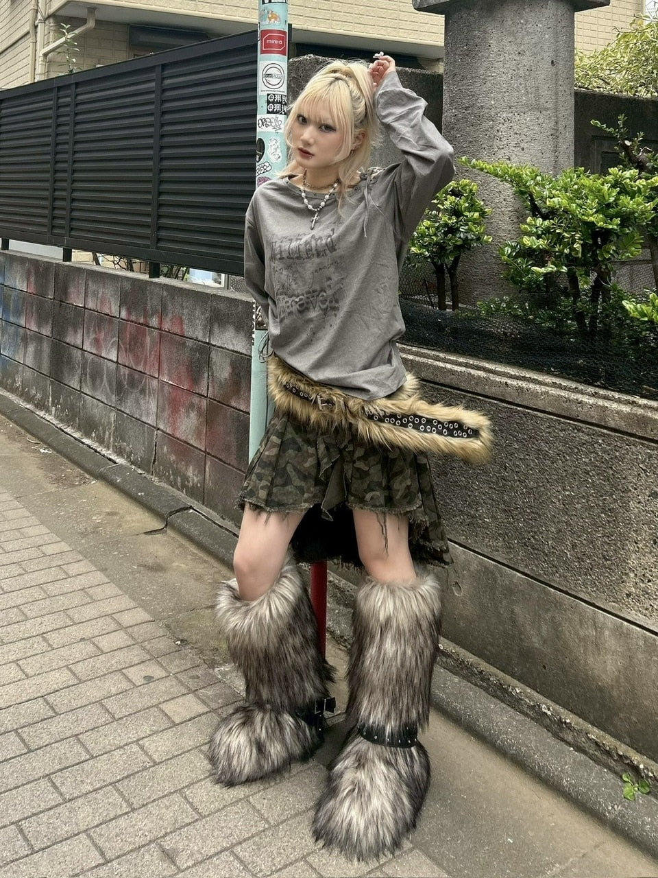 受注制【Never mind the XU】belt fur boots (2color) – PRESSING WEB SHOP