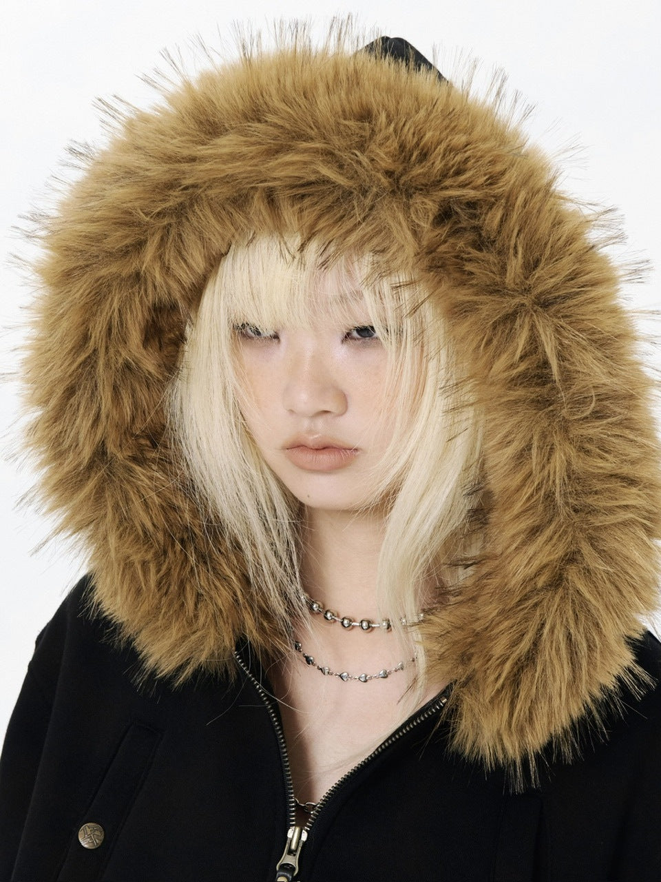 【runningHIGH】FUR ZIP UP HOODIE / 【ランニングハイ】ファージップアップパーカー