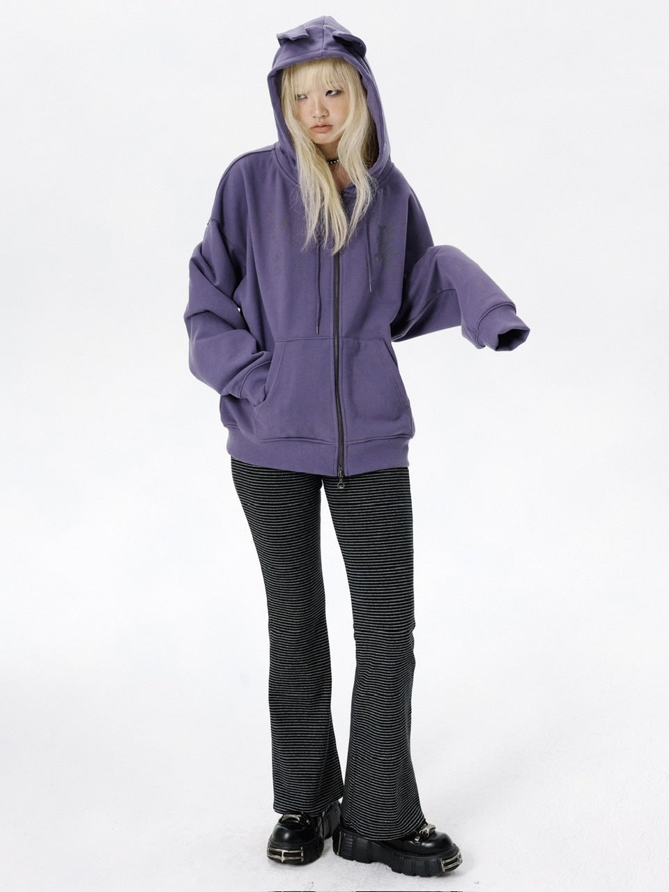 【runningHIGH】EAR ZIP UP HOODE / 【ランニングハイ】イヤージップアップパーカー