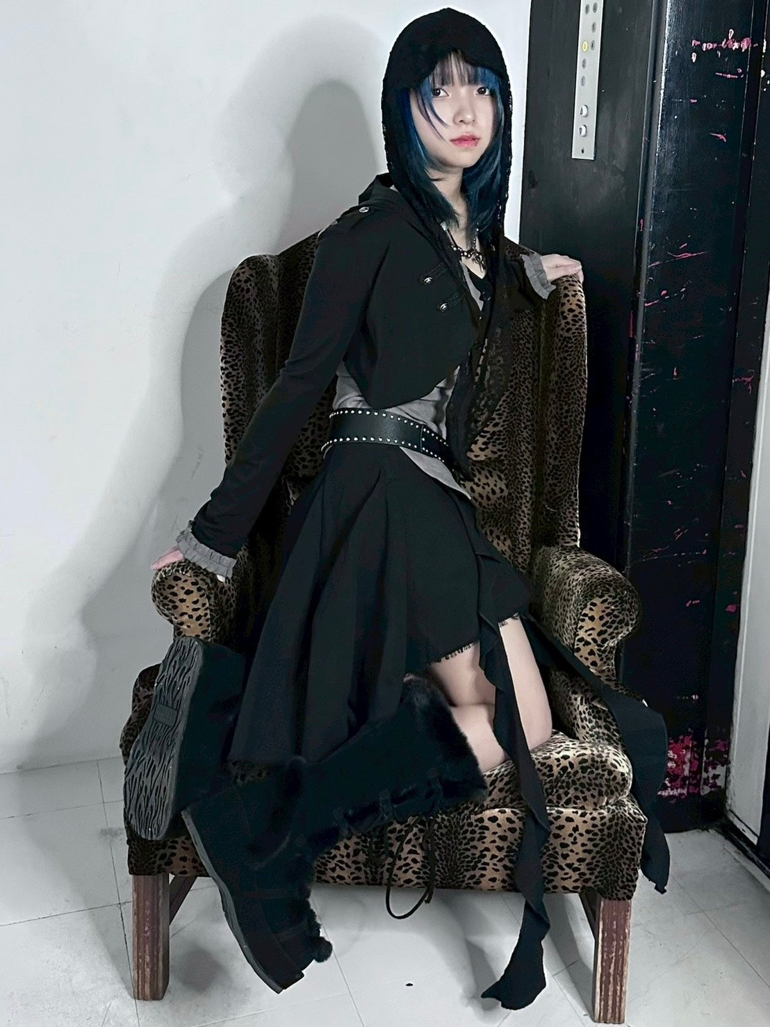 ブラウン、ブラック写真なし受注制【Never mind the XU】asymmetry skirt (3color)