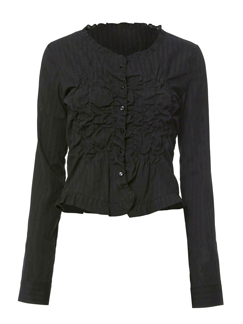 【FLAREUP】Saya Frill Puff Long Blouse / 【フレアアップ】サヤフリルパフロングシャツ